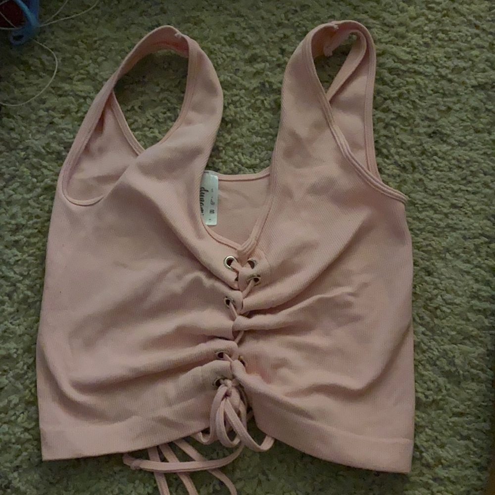 pink crop top